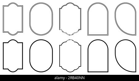 Boho Frame and Arch Set. Vector illustration Stock Vector