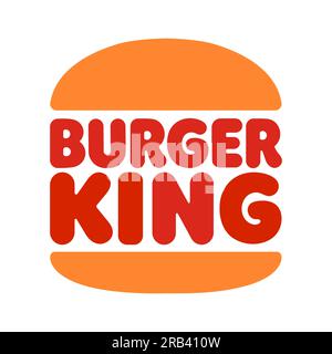 Burger King vector logo. Editorial icon isolated on white background Stock Vector