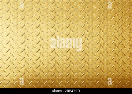 brass sheet with diamond print. gold metal background Stock Photo