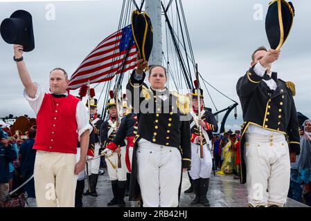 USS Constitution's Fourth of July Turnaround Cruise Stock Photo