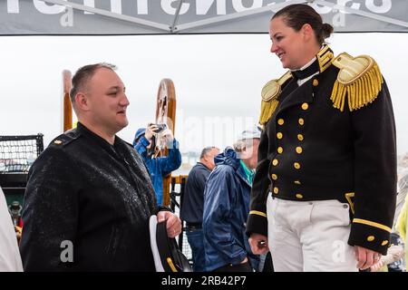 USS Constitution's Fourth of July Turnaround Cruise Stock Photo