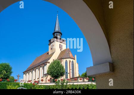 Catholic Church of Holy Trinity, Lauterbourg, Alsace, France, Europe Stock Photo