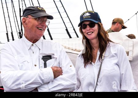 USS Constitution's Fourth of July Turnaround Cruise Stock Photo