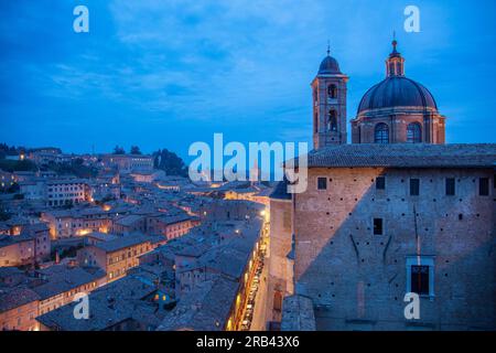 Panoramic view from Palazzo Ducale, Urbino, Marche, Italy Stock Photo