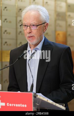 Nobel laureate John Maxwell Coetzee leaves a legacy in the Caja de las Letras, on July 7, 2023, in Madrid, Spain. Stock Photo