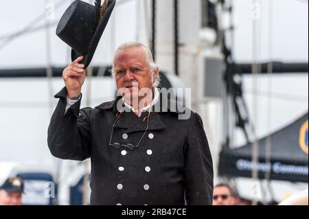 USS Constitution's Fourth of July Turnaround Cruise Stock Photo