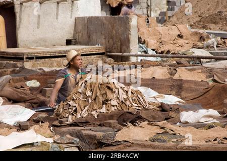 Tanneries, Marrakech, Morocco Stock Photo