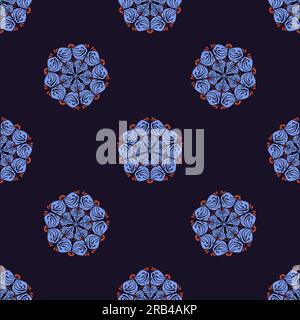 Mandala colorful background. Seamless pattern with ornamental elements. Stock Vector