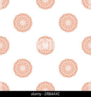 Mandala colorful background. Seamless pattern with ornamental elements. Stock Vector