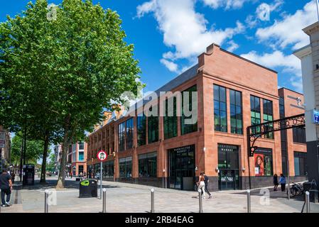 Warrington Bridge street and new market development. Stock Photo
