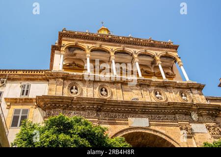 View of the Porta Nuova in Palermo, Sicily, Italy Stock Photo