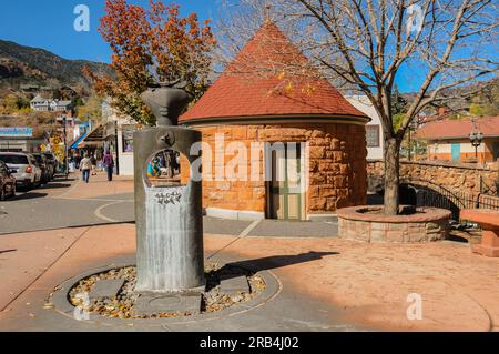 Natural spring fountain in Manitou Springs, Colorado Stock Photo