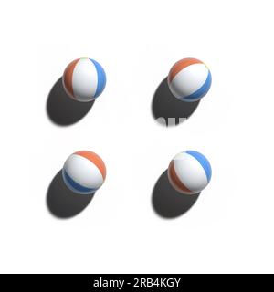 3D rendering beach ball in summer Stock Photo