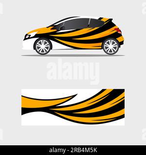 wrapping car decal flame wavy design vector Stock Vector