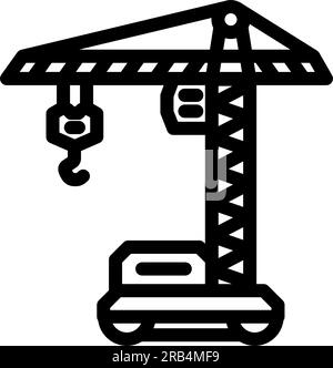 tower crane civil engineer line icon vector illustration Stock Vector ...