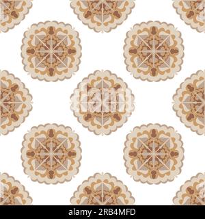 Seamless decoratibe background with mandala ornaments. Stock Vector