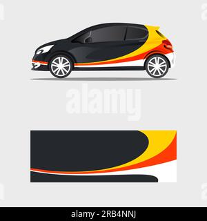 wrapping car decal dark blue business car Stock Vector