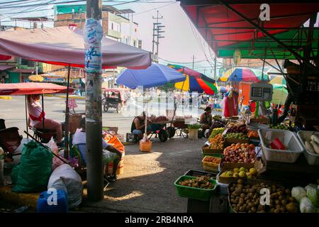 Tarapoto, Peru; 1st October 2022: Food market views in the city of Tarapoto in the Peruvian jungle. Stock Photo