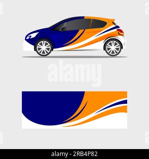 wrapping car decal dark blue luxury creative design vector Stock Vector