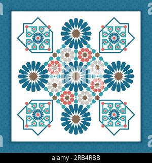 Traditional Islamic Design. Illustration of floral Islamic geometrical decoration. Morocco Seamless Border. Mosque decoration element. Stock Vector