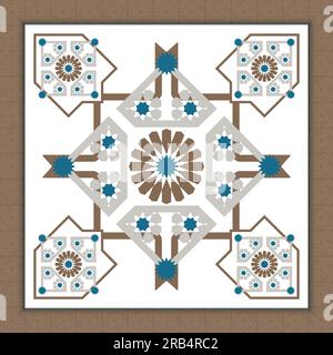 Traditional Islamic Design. Illustration of floral Islamic geometrical decoration. Morocco Seamless Border. Mosque decoration element. Stock Vector