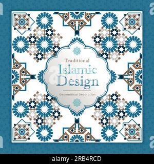 Traditional Islamic Design. Illustration of floral Islamic geometrical decoration. Morocco Seamless Border. Mosque decoration element. Stock Vector