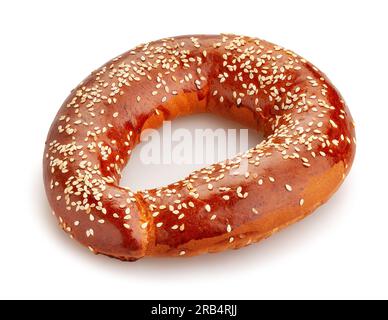 bagel path isolated on white Stock Photo