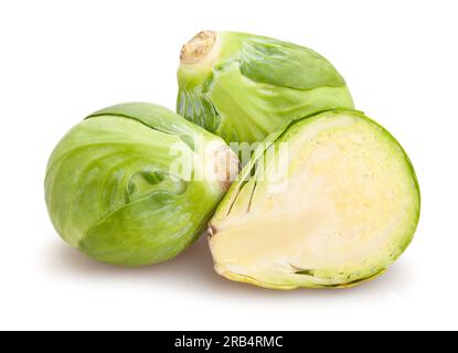 brussels sprouts path isolated on white Stock Photo