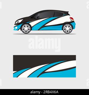 wrapping car decal wavy design vector Stock Vector