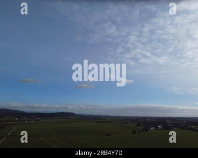 Cirrocumolus in blue and white like the Bavarian sky with clouds, Stock Photo