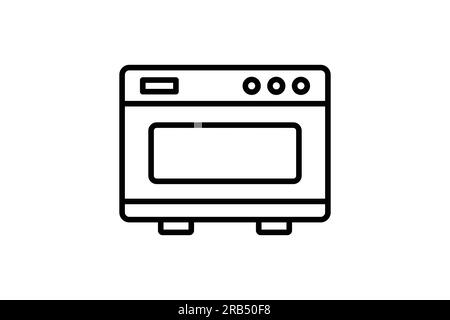 oven icon. icon related to element of bakery, Electronic devices. Line icon style design. Simple vector design editable Stock Vector