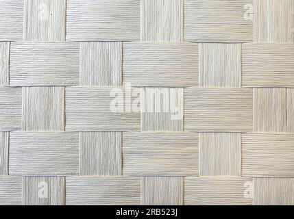Close-up of an ivory woven wood pattern Stock Photo