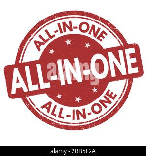 All in one grunge rubber stamp on white background, vector illustration Stock Vector