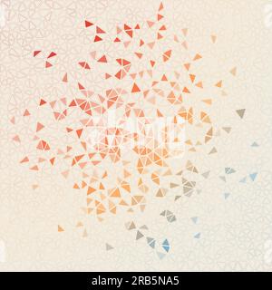 Abstract geometric background. Appealing scattered low poly triangles with colored gradient. Elegant vector illustration. Stock Vector