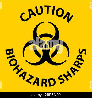 Caution Biohazard Label, Biohazard Sharps Stock Vector