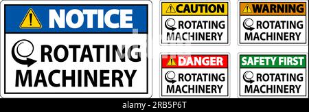 Danger Sign Rotating Machinery On White Background Stock Vector