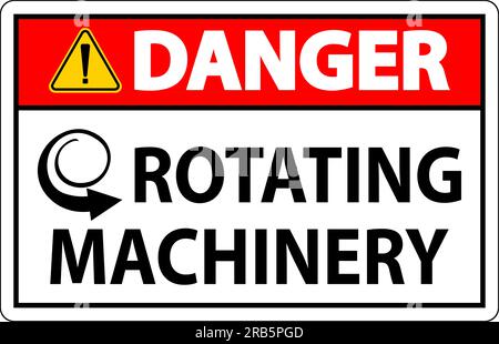 Danger Sign Rotating Machinery On White Background Stock Vector