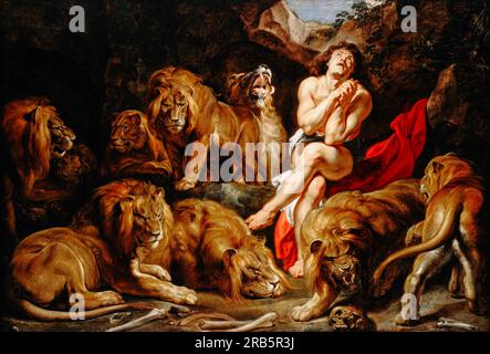 Sir Peter Paul Rubens - Daniel in the Lions' Den - Google Art Project Stock Photo