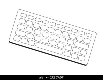 Computer keyboard flat monochrome isolated vector object Stock Vector
