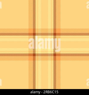 Textile fabric pattern of tartan background seamless with a check vector plaid texture in amber and orange colors. Stock Vector