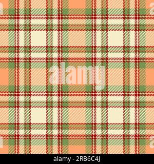 Textile fabric vector of background tartan texture with a seamless pattern check plaid in light and green colors. Stock Vector