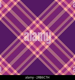 Fabric background check of texture textile tartan with a seamless plaid vector pattern in purple and red colors. Stock Vector