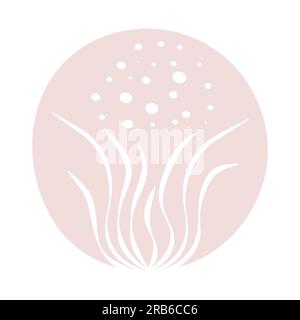 Seaweed, light beige, piglet, peach color and white Stock Vector