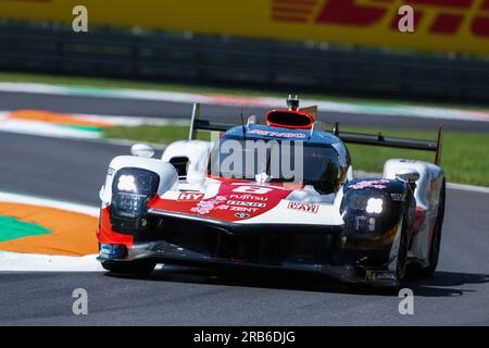 Monza, Italy. 07th July, 2023. Toyota Gazoo Racing - Toyota GR010 Hybrid of Ryo Hirakawa (JPN) competes during the WEC FIA World Endurance Championship 6 Hours of Monza 2023 at Autodromo Nazionale Monza. Credit: SOPA Images Limited/Alamy Live News Stock Photo
