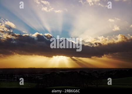 Sunset over Greater Manchester Stock Photo