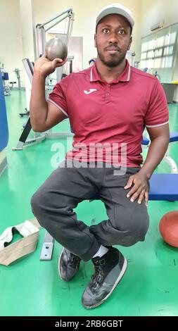 Qatari Para Olympian Abdulrahman Abdulqadir Fiqi is looking forward to his fourth Olympics in Paris 2024 Stock Photo