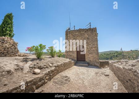 Nasrid Tower at Iglesia de la Villa Church former Montefrio Castle - Montefrio, Andalusia, Spain Stock Photo