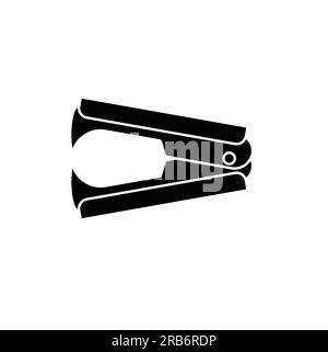 Staple Remover flat silhouette vector on white background. Office supply icons. Stationery symbols. Item for office concept. Stock Vector