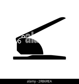Hole punch flat silhouette vector on white background. Office supply icons. Stationery symbols. Item for office concept Stock Vector