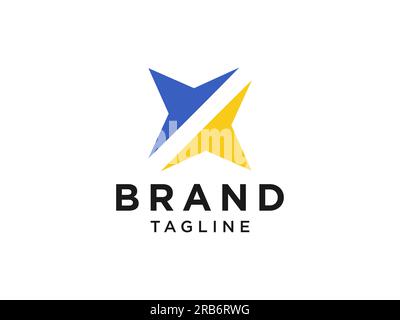 Abstract Initial Letter X Logo. Colorful Motion Shape Origami Style. with Negative Space X Letter inside. Flat Vector Logo Design Template Element Stock Vector